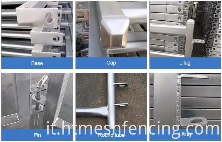 Pannelli di recinte portatili H-W 12 'Gates Economy Pannelli di cavalli Connettori a catena